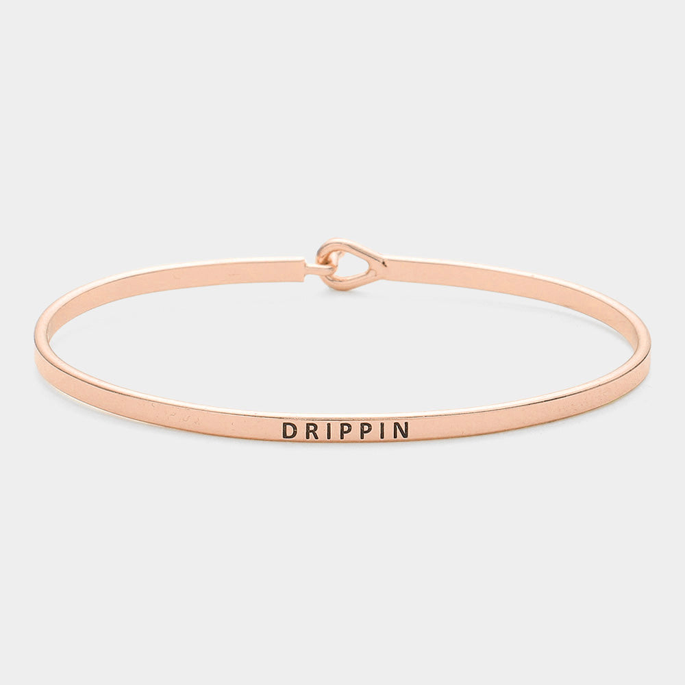 "Drippin" Thin Brass Metal Hook Bracelet