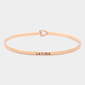 "Latina" Thin Brass Metal Hook Bracelet