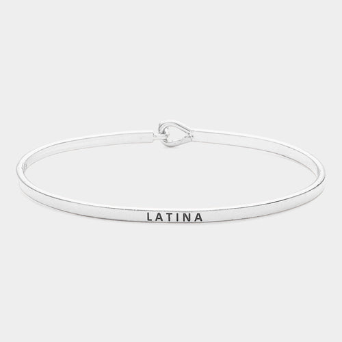 "Latina" Thin Brass Metal Hook Bracelet