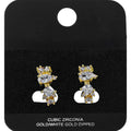 Gold Dipped Multi Shape CZ Cluster Around Mini Open Hoop Earrings