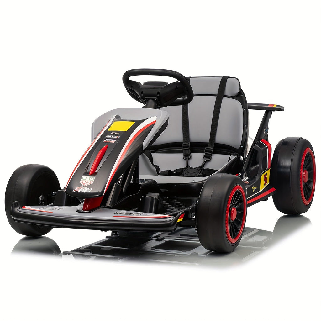 MUKIDY 24V Electric Go Kart, Drift Cart for 6- Kids Valentine'S Day Gifts, Battery Powered Outdoor Ride on Toy Electric Go Kart, with Soft Start, Music And Safety Belt