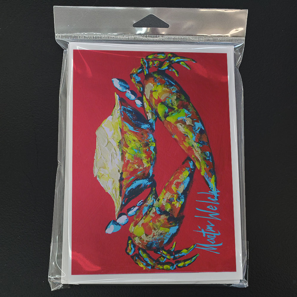 Crab Seafood One Greeting Cards Pack of 8 Blank Cards with Envelopes Whimsical A7 Size 5x7