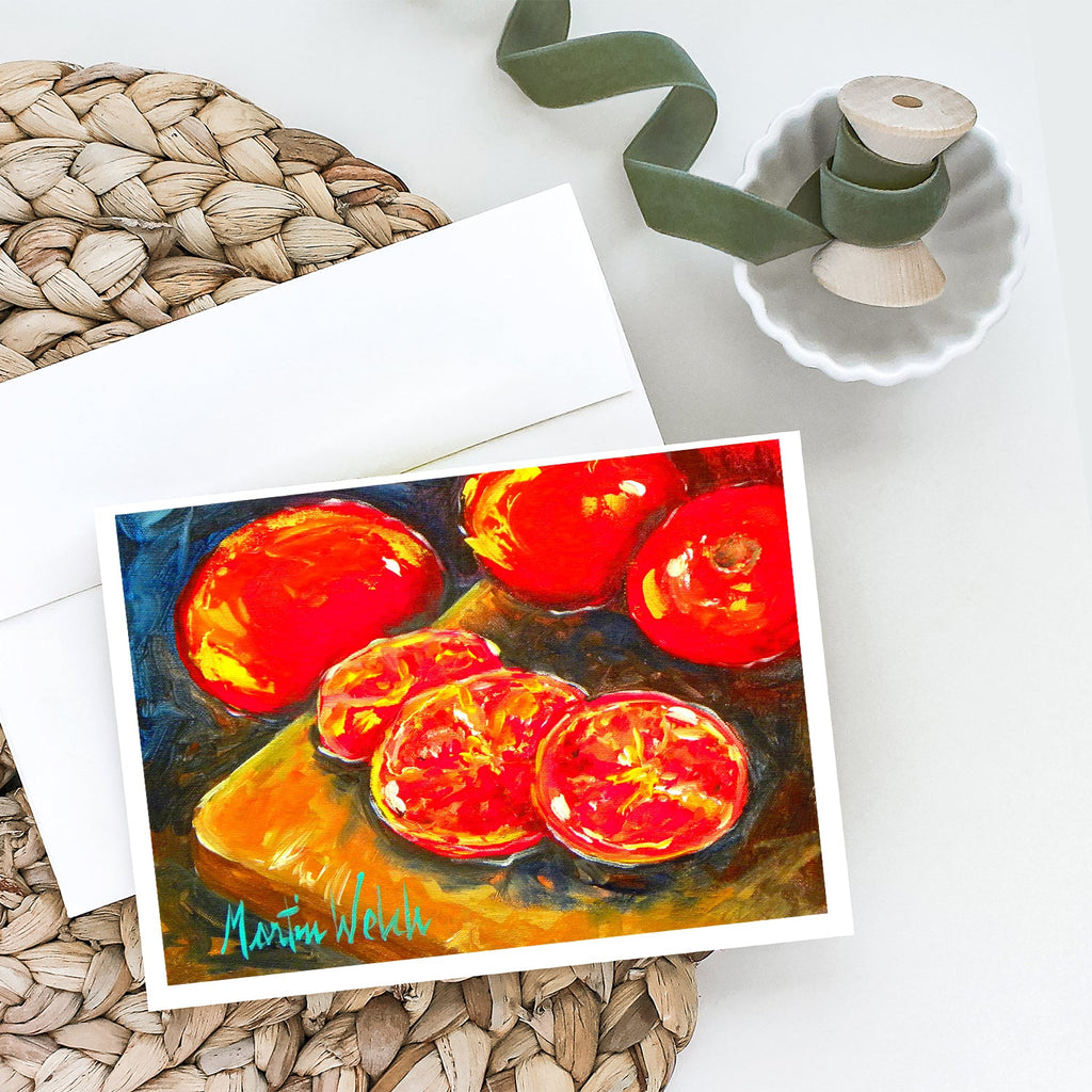 Vegetables - Tomatoes Slice It Up Greeting Cards Pack of 8 Blank Cards with Envelopes Whimsical A7 Size 5x7