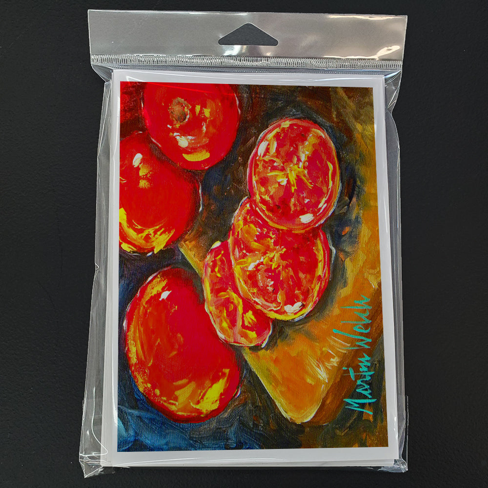 Vegetables - Tomatoes Slice It Up Greeting Cards Pack of 8 Blank Cards with Envelopes Whimsical A7 Size 5x7