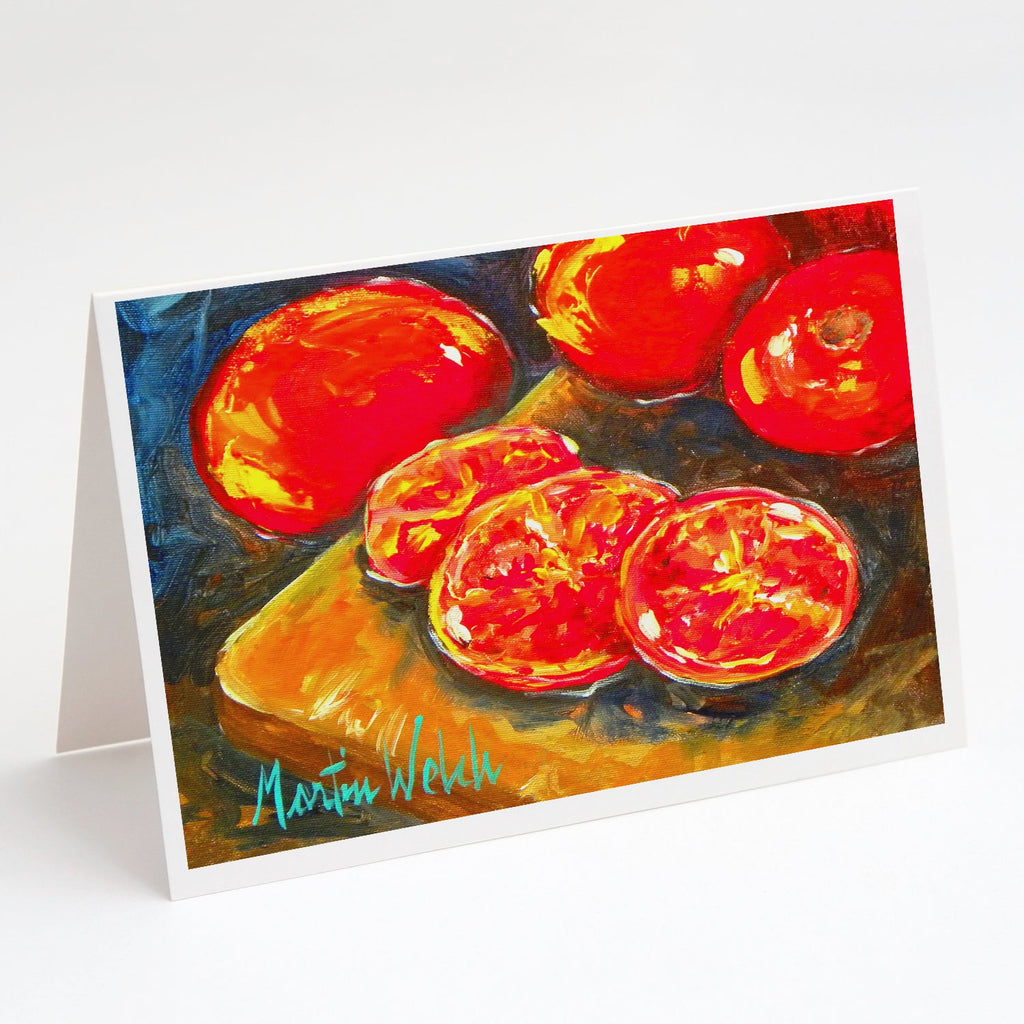 Vegetables - Tomatoes Slice It Up Greeting Cards Pack of 8 Blank Cards with Envelopes Whimsical A7 Size 5x7