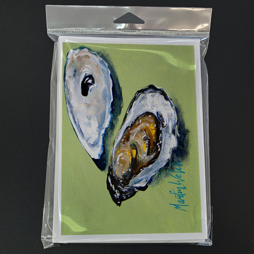Oysters Two Shells Greeting Cards Pack of 8 Blank Cards with Envelopes Whimsical A7 Size 5x7