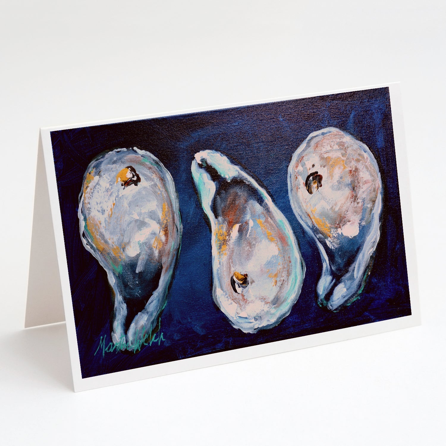 Oysters Give Me More Greeting Cards Pack of 8 Blank Cards with Envelopes Whimsical A7 Size 5x7
