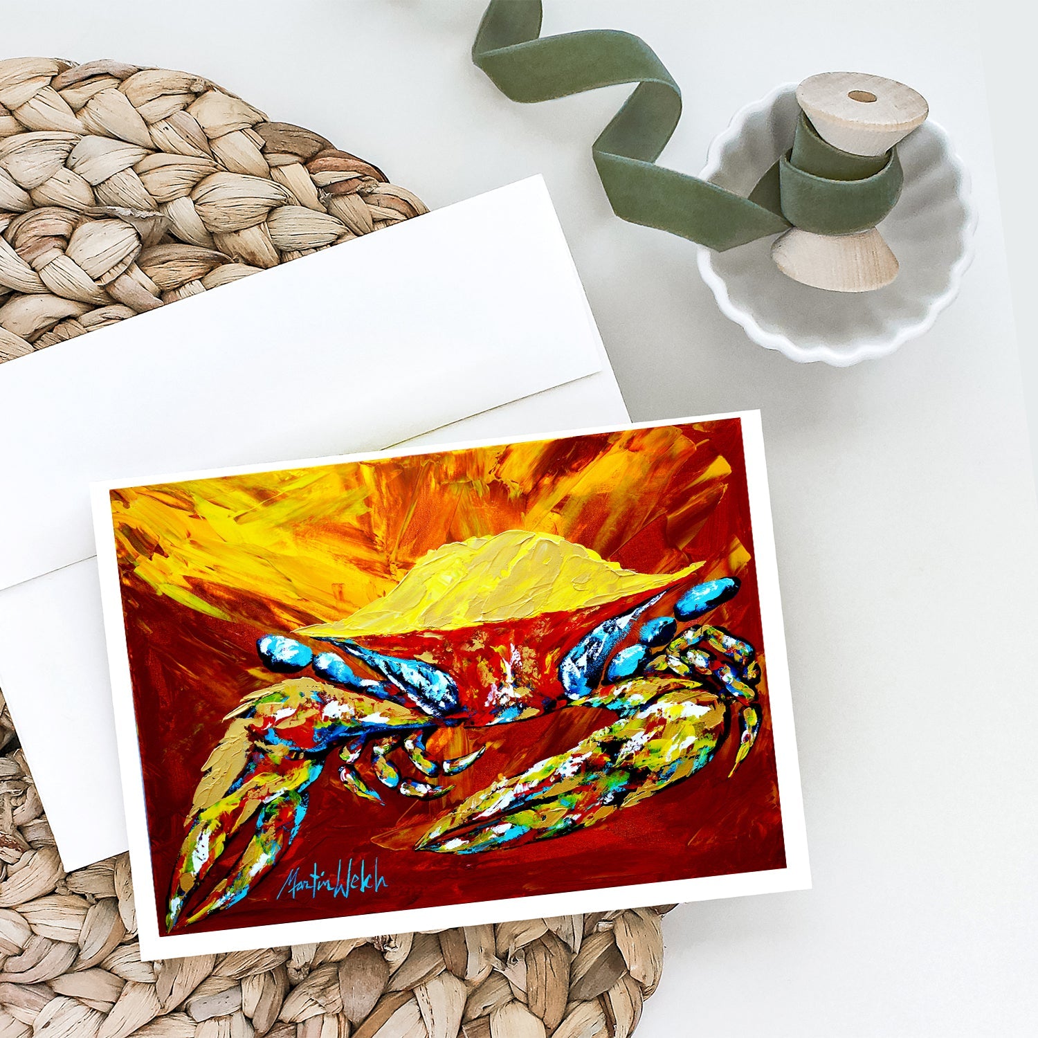 Crab Buster Brown Greeting Cards Pack of 8 Blank Cards with Envelopes Whimsical A7 Size 5x7