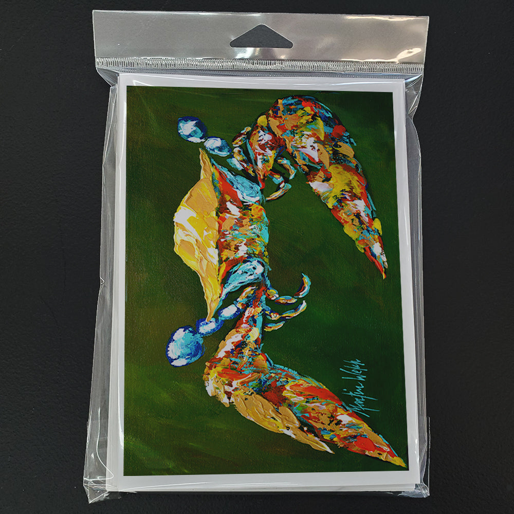 Go Green Crab Greeting Cards Pack of 8 Blank Cards with Envelopes Whimsical A7 Size 5x7