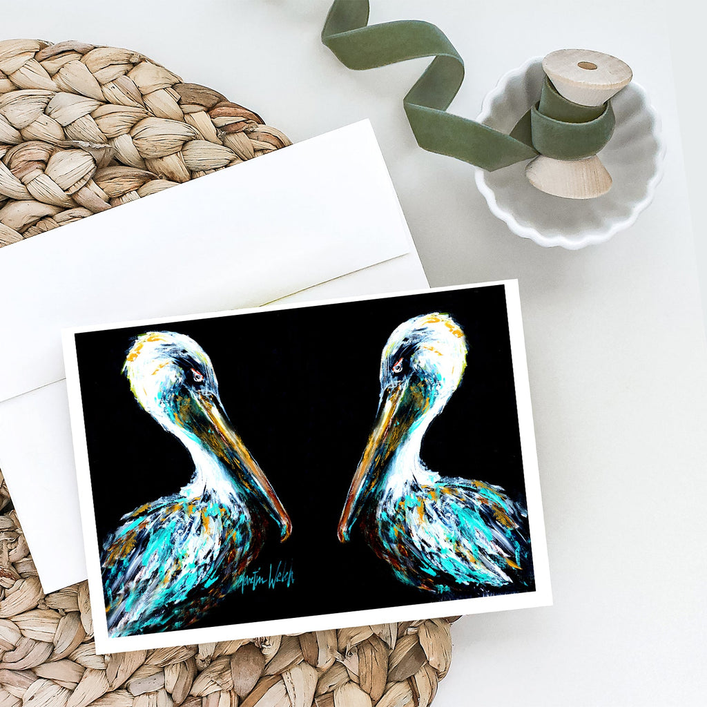 Dressed in Black Pelican Greeting Cards Pack of 8 Blank Cards with Envelopes Whimsical A7 Size 5x7