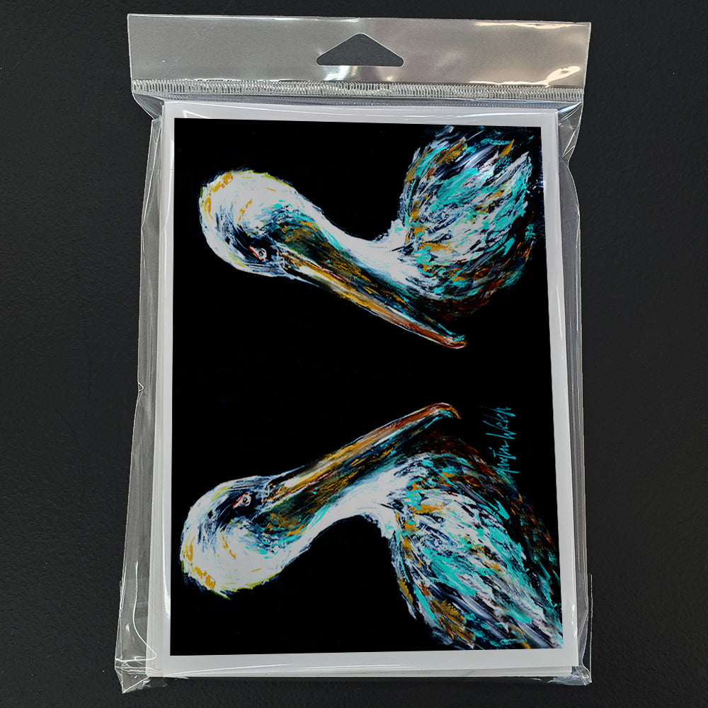 Dressed in Black Pelican Greeting Cards Pack of 8 Blank Cards with Envelopes Whimsical A7 Size 5x7