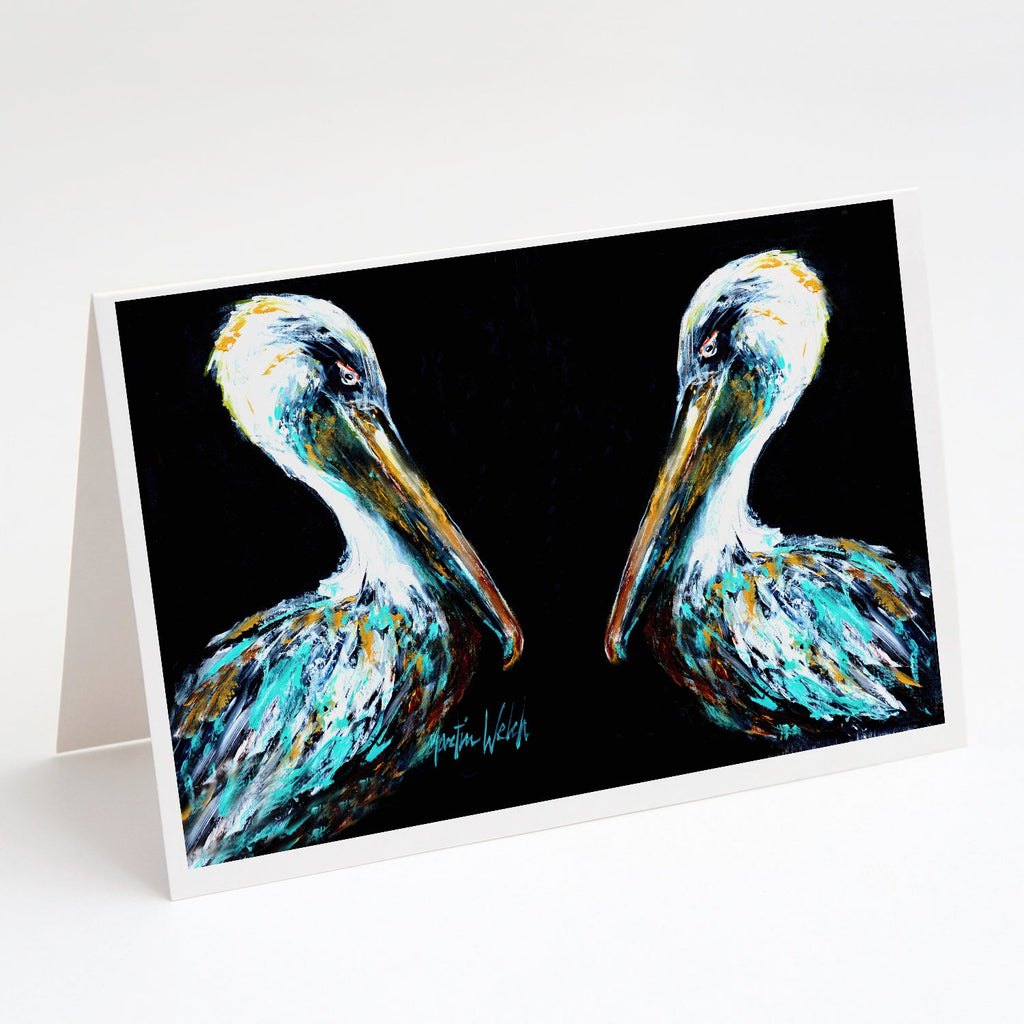 Dressed in Black Pelican Greeting Cards Pack of 8 Blank Cards with Envelopes Whimsical A7 Size 5x7
