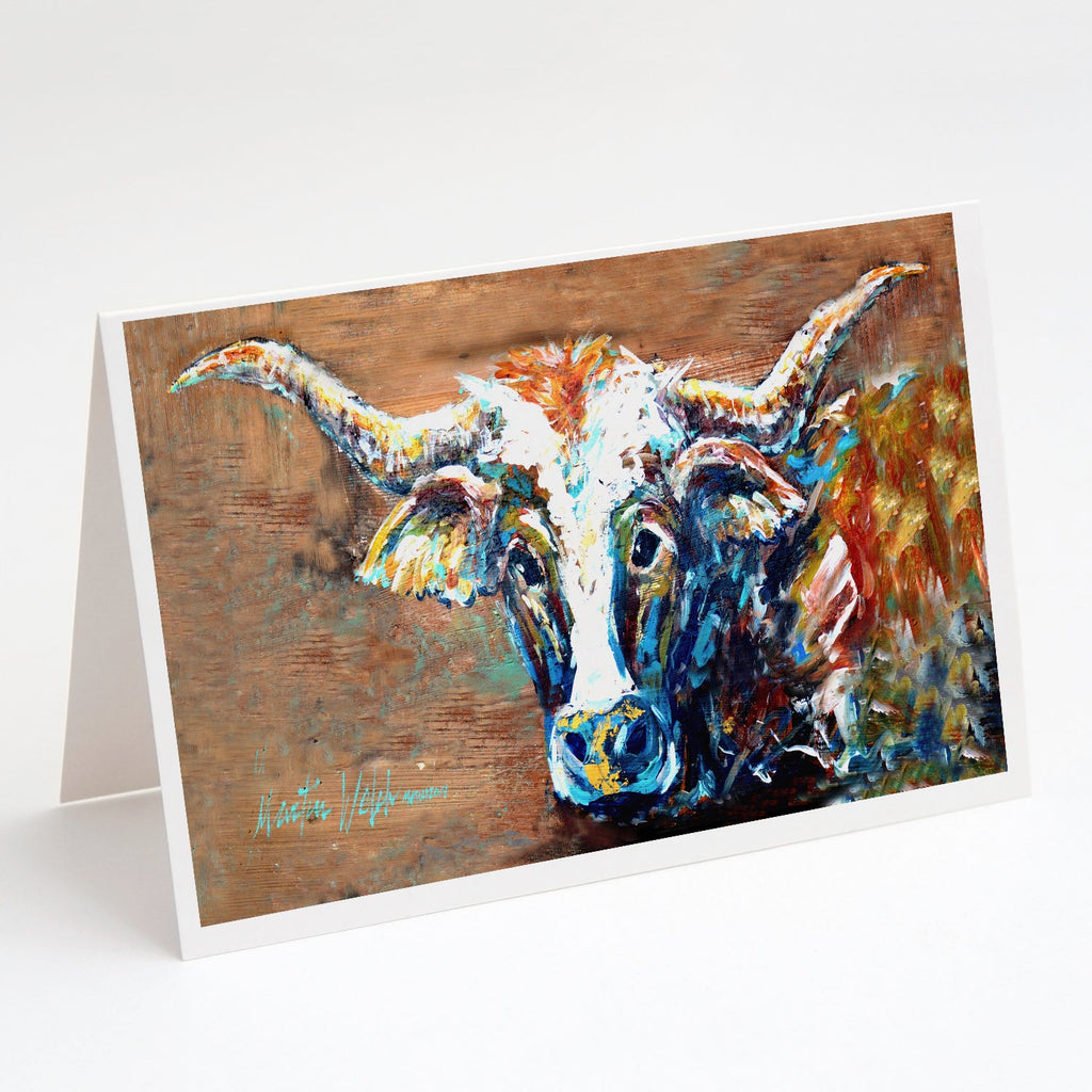 On the Loose Brown Cow Greeting Cards Pack of 8 Blank Cards with Envelopes Whimsical A7 Size 5x7