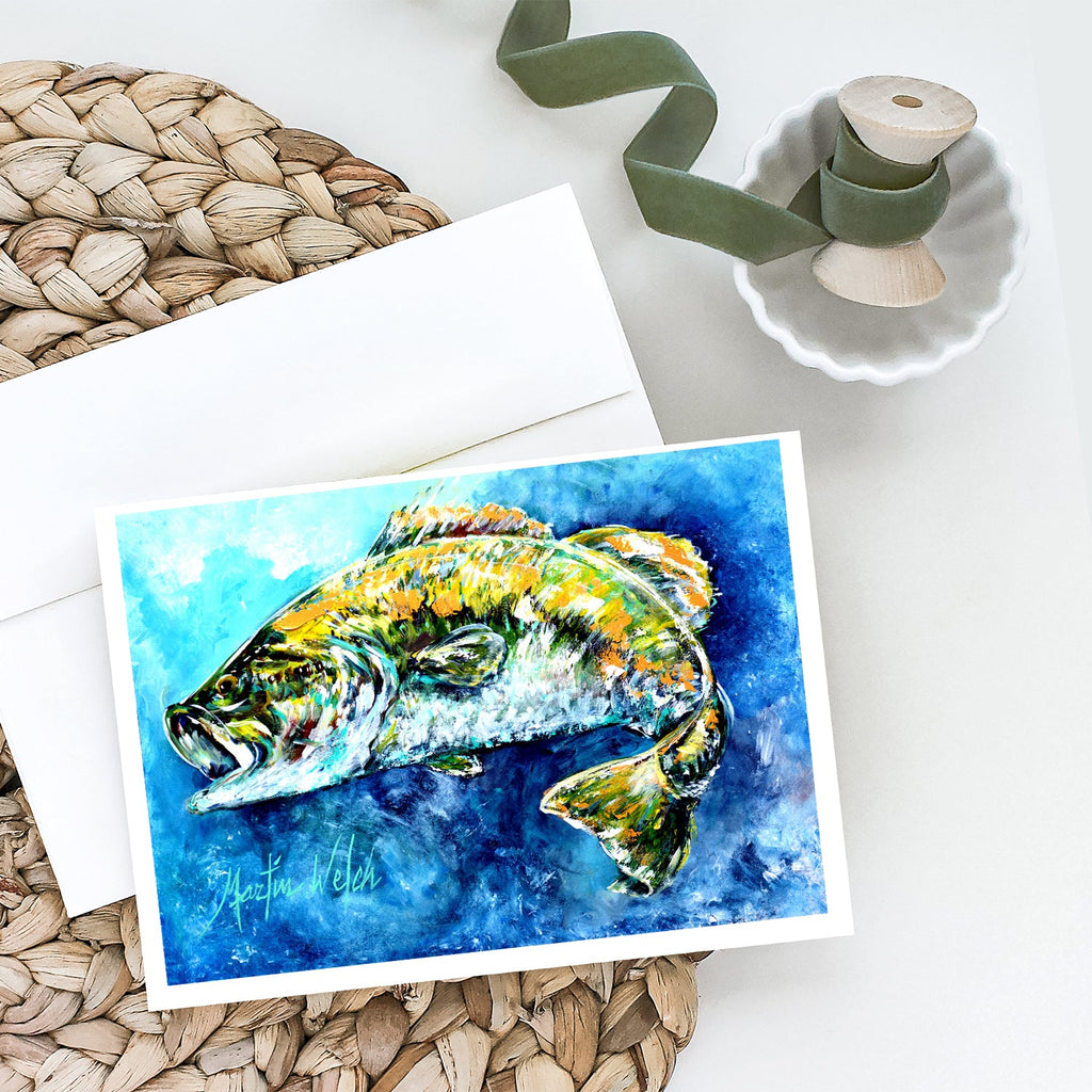 Bobby Bass Greeting Cards Pack of 8 Blank Cards with Envelopes Whimsical A7 Size 5x7