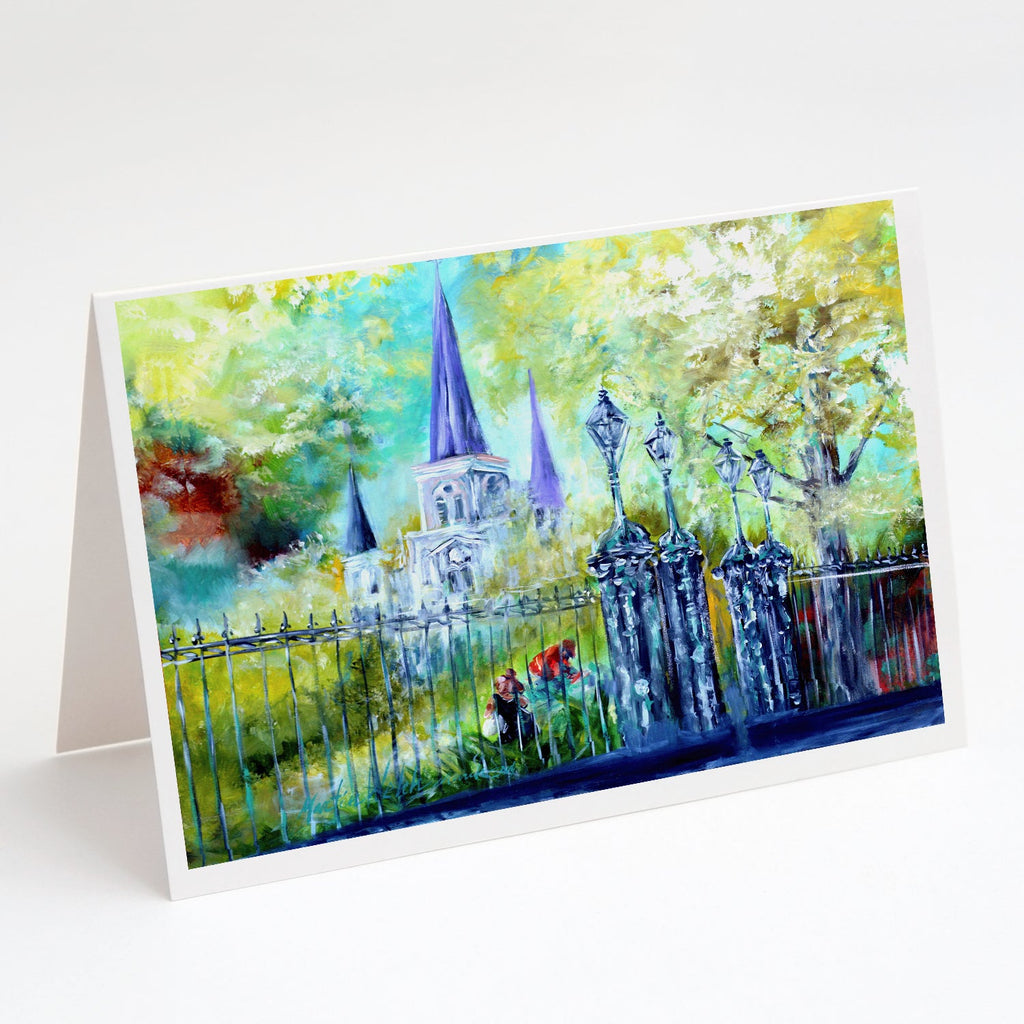 St Louis Cathedrial Across the Square Greeting Cards Pack of 8 Blank Cards with Envelopes Whimsical A7 Size 5x7
