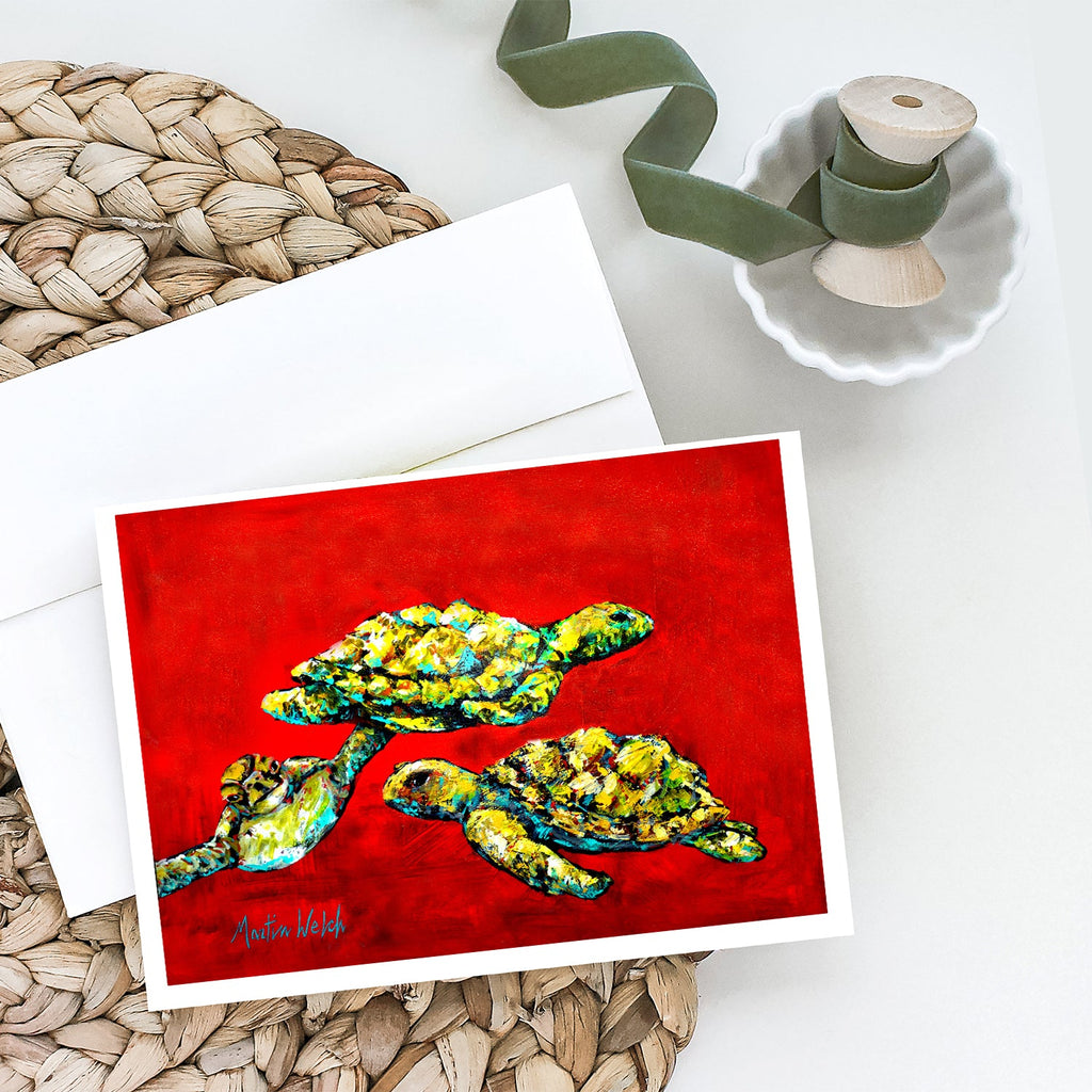 Drifting Home Turtles Greeting Cards Pack of 8 Blank Cards with Envelopes Whimsical A7 Size 5x7