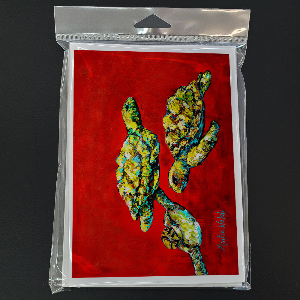 Drifting Home Turtles Greeting Cards Pack of 8 Blank Cards with Envelopes Whimsical A7 Size 5x7