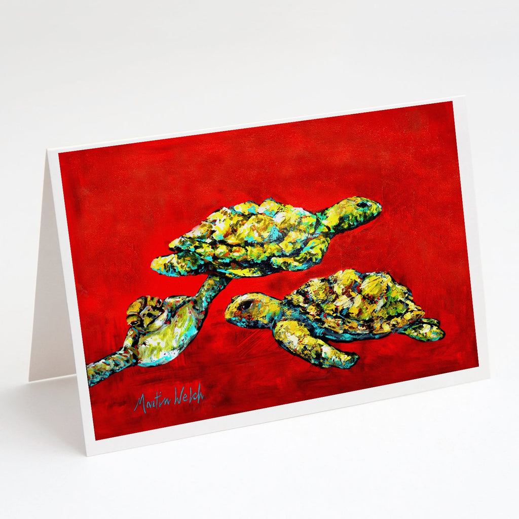 Drifting Home Turtles Greeting Cards Pack of 8 Blank Cards with Envelopes Whimsical A7 Size 5x7