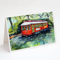 Little Red Street Car Greeting Cards Pack of 8 Blank Cards with Envelopes Whimsical A7 Size 5x7