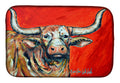 See Red Longhorn Cow Dish Drying Mat Absorbent Dish Drying Mat Pad for Kitchen Counter Dish Drainer Mat for Countertop, 14 x 21", Multicolor
