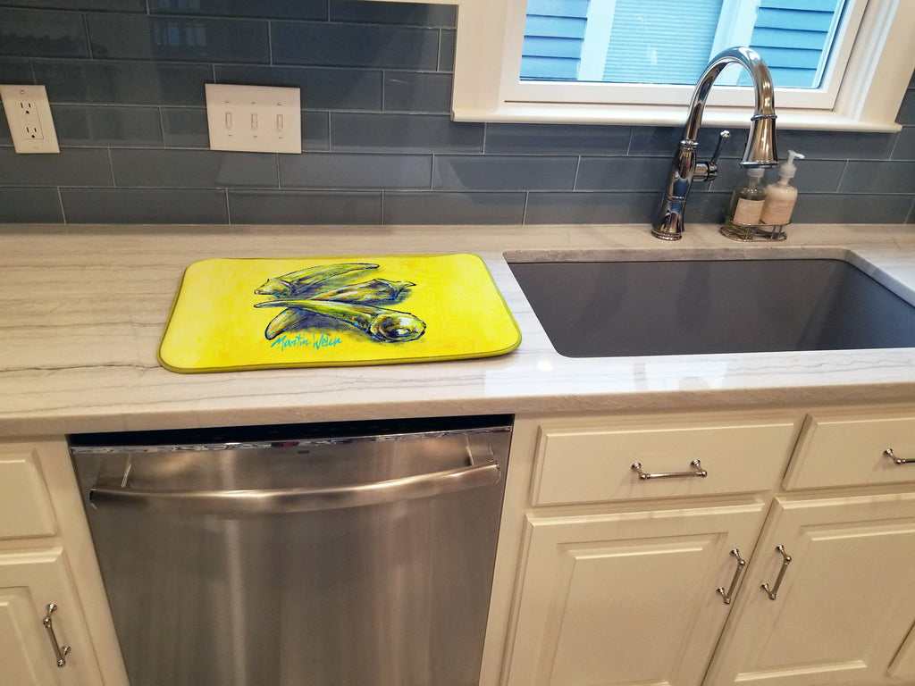 Three to Get Ready Okra Dish Drying Mat Absorbent Dish Drying Mat Pad for Kitchen Counter Dish Drainer Mat for Countertop, 14 x 21", Multicolor