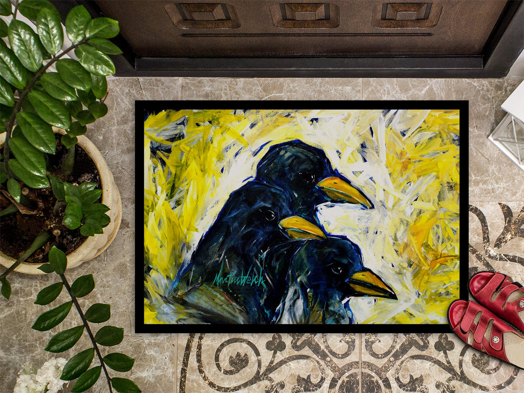 Baked In A Pie Crows Doormat Indoor Outdoor 18H X 27W Front Door Mat Rugs for Entryway, Non Slip Washable