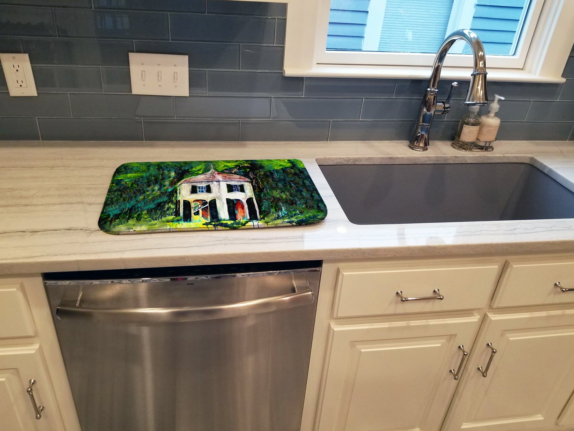Batchelors Pad Garsoniere Dish Drying Mat Absorbent Dish Drying Mat Pad for Kitchen Counter Dish Drainer Mat for Countertop, 14 x 21", Multicolor