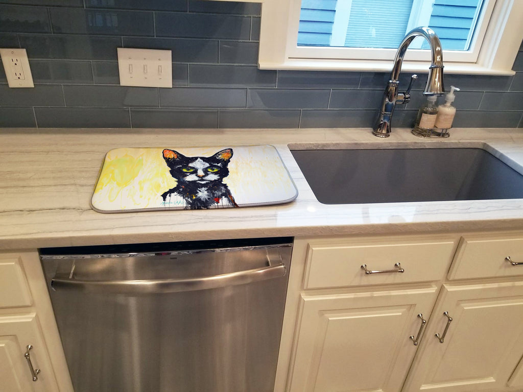 Big Kitty Cat Dish Drying Mat Absorbent Dish Drying Mat Pad for Kitchen Counter Dish Drainer Mat for Countertop, 14 x 21", Multicolor