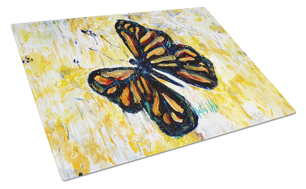 Butterfly Breeze Cutting Board Tempered Glass Kitchen Cutting Surface, Heat Resistant Chopping, Non-Slip Feet, Food Prep & Serving