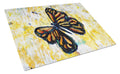 Butterfly Breeze Cutting Board Tempered Glass Kitchen Cutting Surface, Heat Resistant Chopping, Non-Slip Feet, Food Prep & Serving