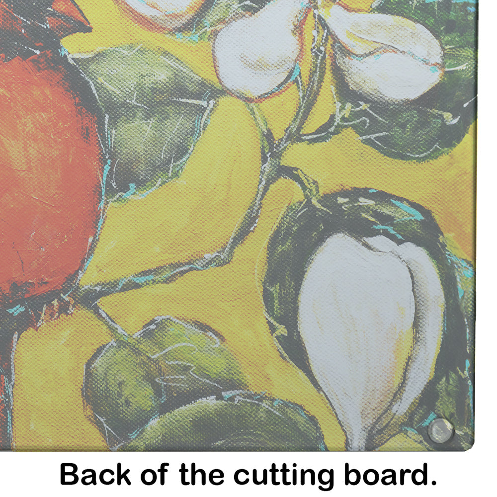 Cardinal Ochre Cutting Board Tempered Glass Kitchen Cutting Surface, Heat Resistant Chopping, Non-Slip Feet, Food Prep & Serving