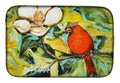 Cardinal with Magnolia Dish Drying Mat Absorbent Dish Drying Mat Pad for Kitchen Counter Dish Drainer Mat for Countertop, 14 x 21", Multicolor