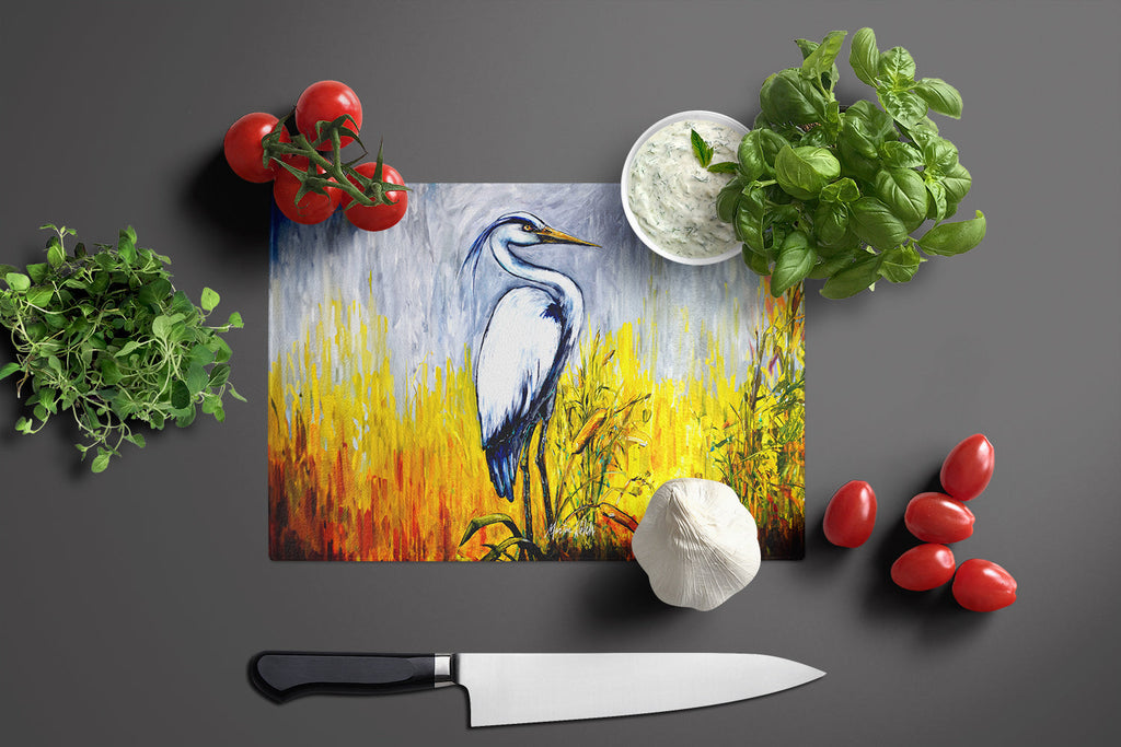 Cattin Around Heron Cutting Board Tempered Glass Kitchen Cutting Surface, Heat Resistant Chopping, Non-Slip Feet, Food Prep & Serving