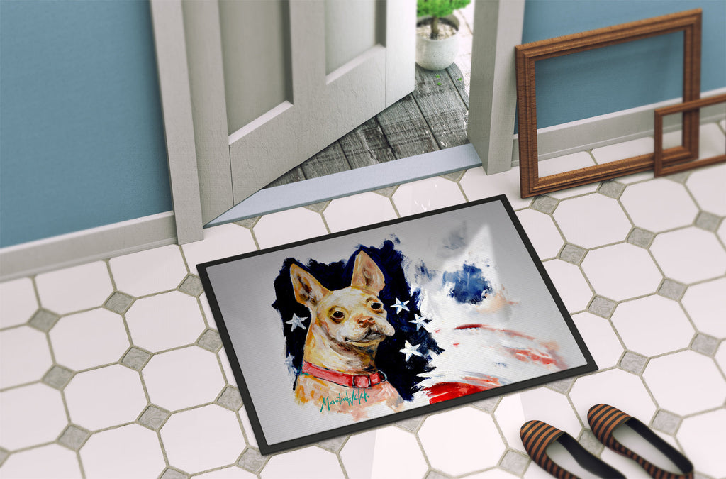 Chevy Boston Terrier Doormat Indoor Outdoor 18H X 27W Front Door Mat Rugs for Entryway, Non Slip Washable
