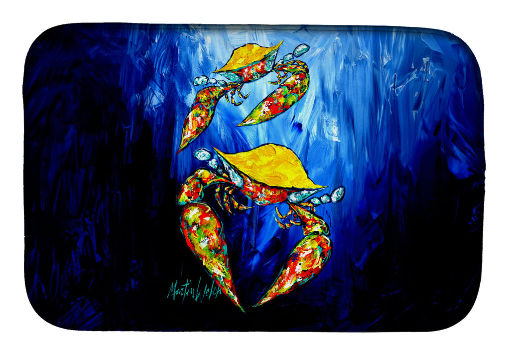 Crab Fair Dish Drying Mat Absorbent Dish Drying Mat Pad for Kitchen Counter Dish Drainer Mat for Countertop, 14 x 21", Multicolor