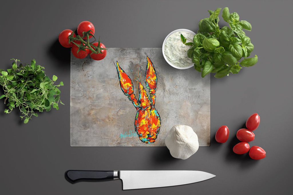 Crawfish From Arabi Cutting Board Tempered Glass Kitchen Cutting Surface, Heat Resistant Chopping, Non-Slip Feet, Food Prep & Serving