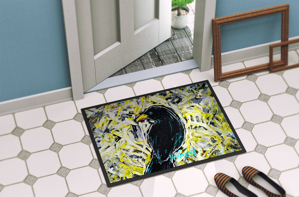 Crow Adam Doormat Indoor Outdoor 24H X 36W Front Door Mat Rugs for Entryway, Non Slip Washable Low Pile,