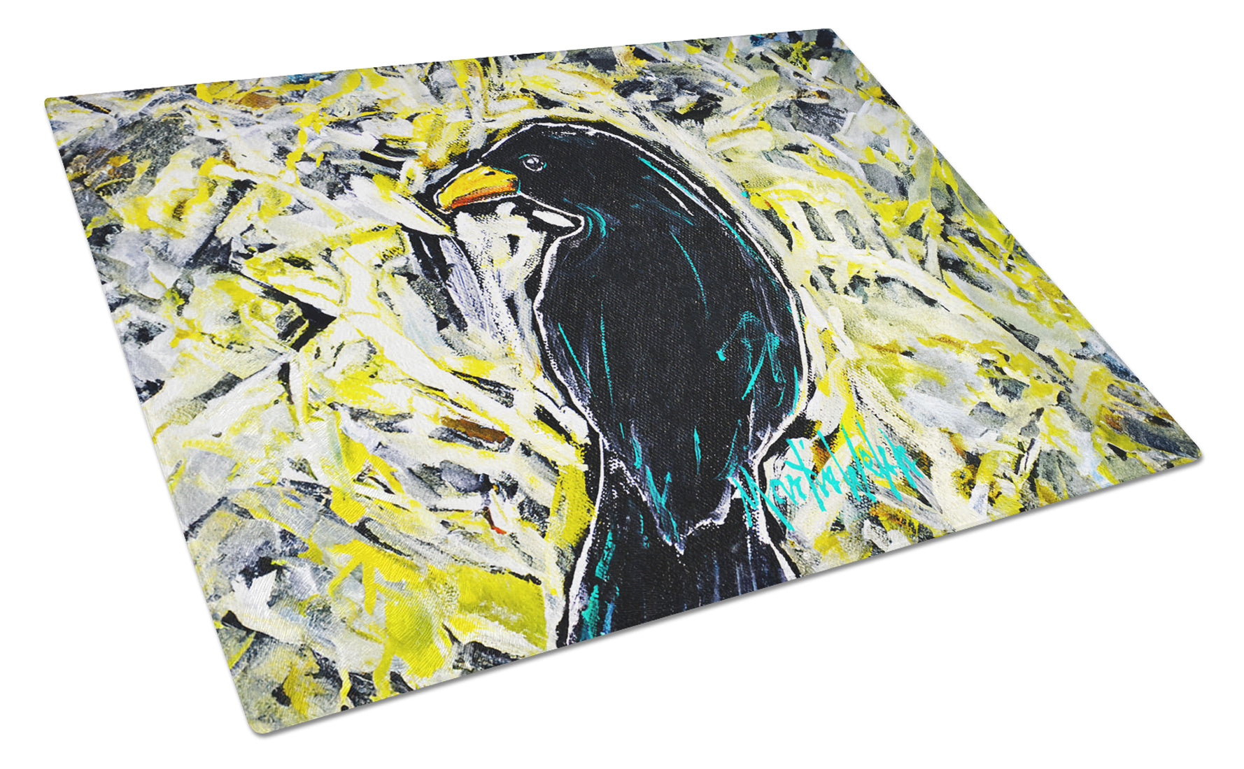 Crow Adam Cutting Board Tempered Glass Kitchen Cutting Surface, Heat Resistant Chopping, Non-Slip Feet, Food Prep & Serving