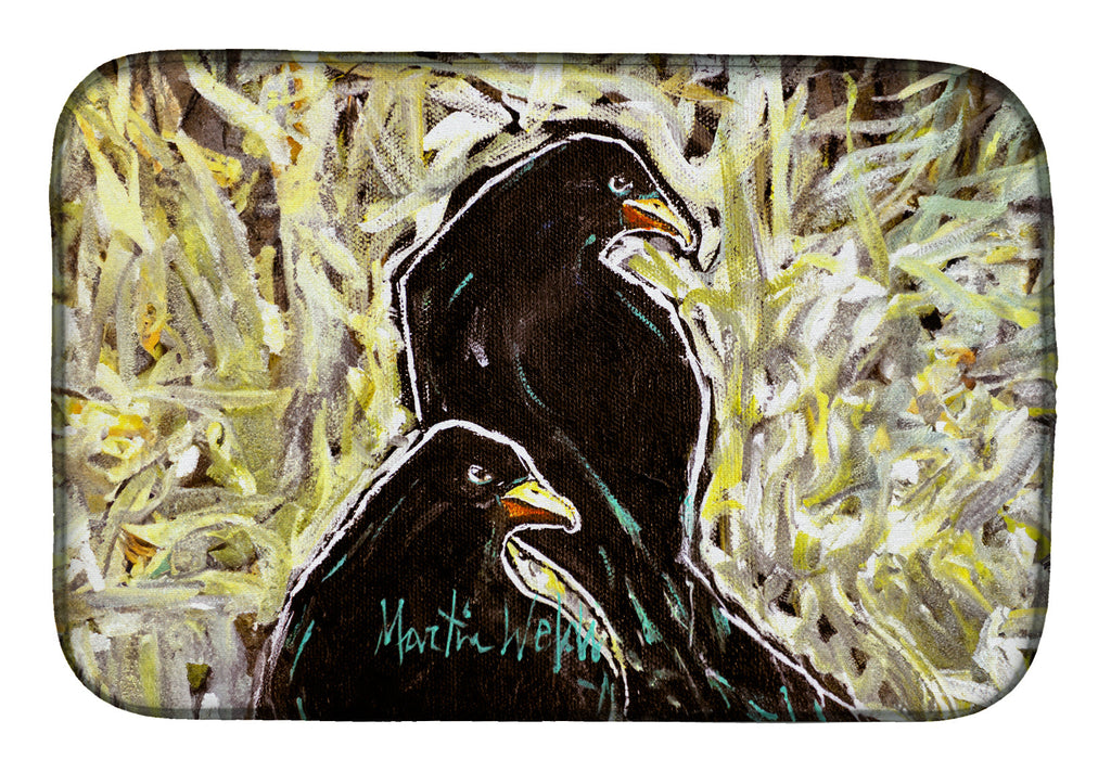 Crows Matt and Chester Dish Drying Mat Absorbent Dish Drying Mat Pad for Kitchen Counter Dish Drainer Mat for Countertop, 14 x 21", Multicolor