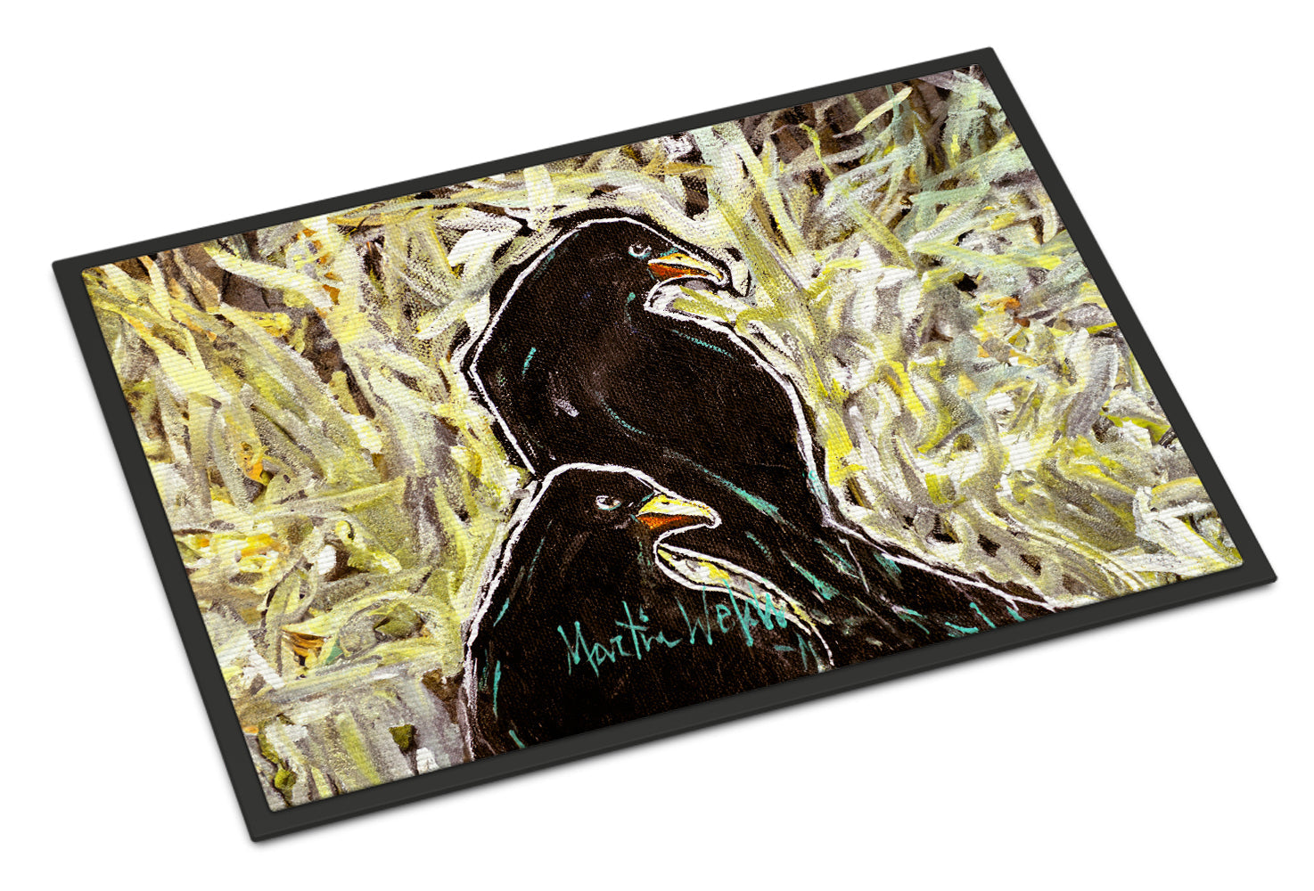 Crows Matt and Chester Doormat Indoor Outdoor 18H X 27W Front Door Mat Rugs for Entryway, Non Slip Washable