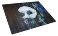 Cryptic Mask Cutting Board Tempered Glass Kitchen Cutting Surface, Heat Resistant Chopping, Non-Slip Feet, Food Prep & Serving