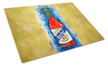 Hot Sauce Crystal Blue Cutting Board Tempered Glass Kitchen Cutting Surface, Heat Resistant Chopping, Non-Slip Feet, Food Prep & Serving