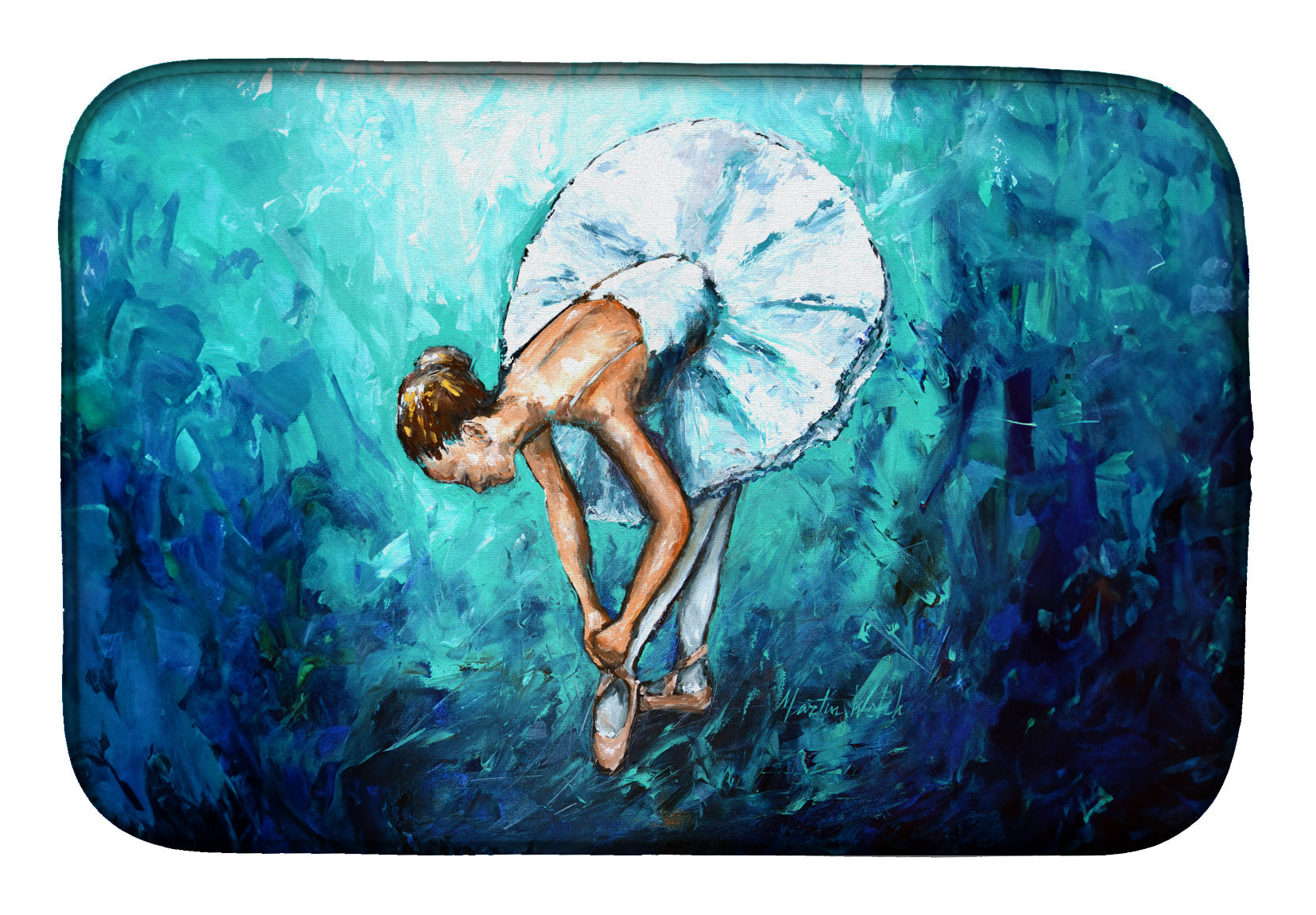 Early Practice Ballet Dish Drying Mat Absorbent Dish Drying Mat Pad for Kitchen Counter Dish Drainer Mat for Countertop, 14 x 21", Multicolor