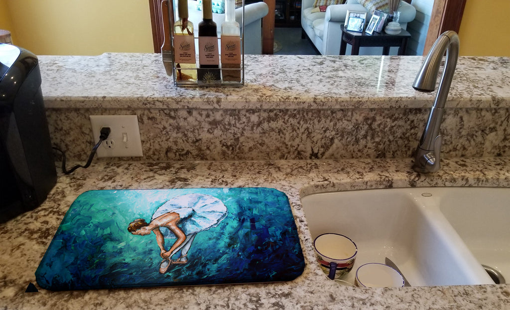 Early Practice Ballet Dish Drying Mat Absorbent Dish Drying Mat Pad for Kitchen Counter Dish Drainer Mat for Countertop, 14 x 21", Multicolor