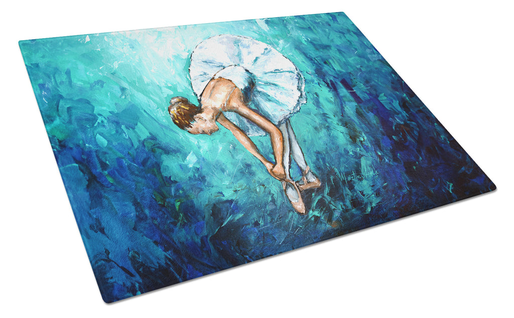 Early Practice Ballet Cutting Board Tempered Glass Kitchen Cutting Surface, Heat Resistant Chopping, Non-Slip Feet, Food Prep & Serving