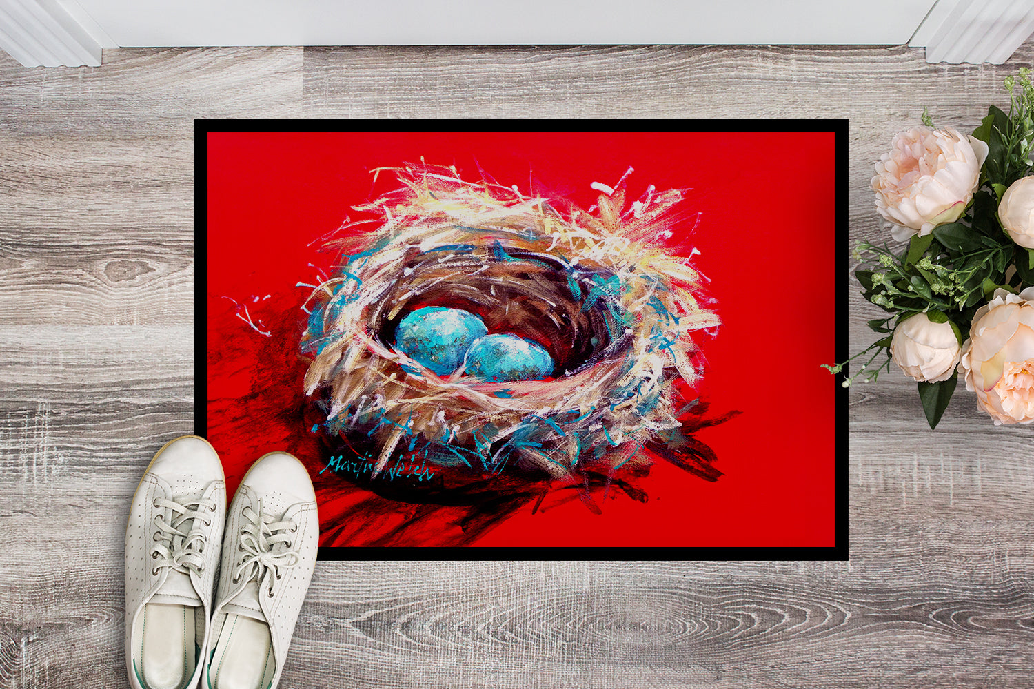 Egg-Stra Special Bird Nest Doormat Indoor Outdoor 24H X 36W Front Door Mat Rugs for Entryway, Non Slip Washable Low Pile,