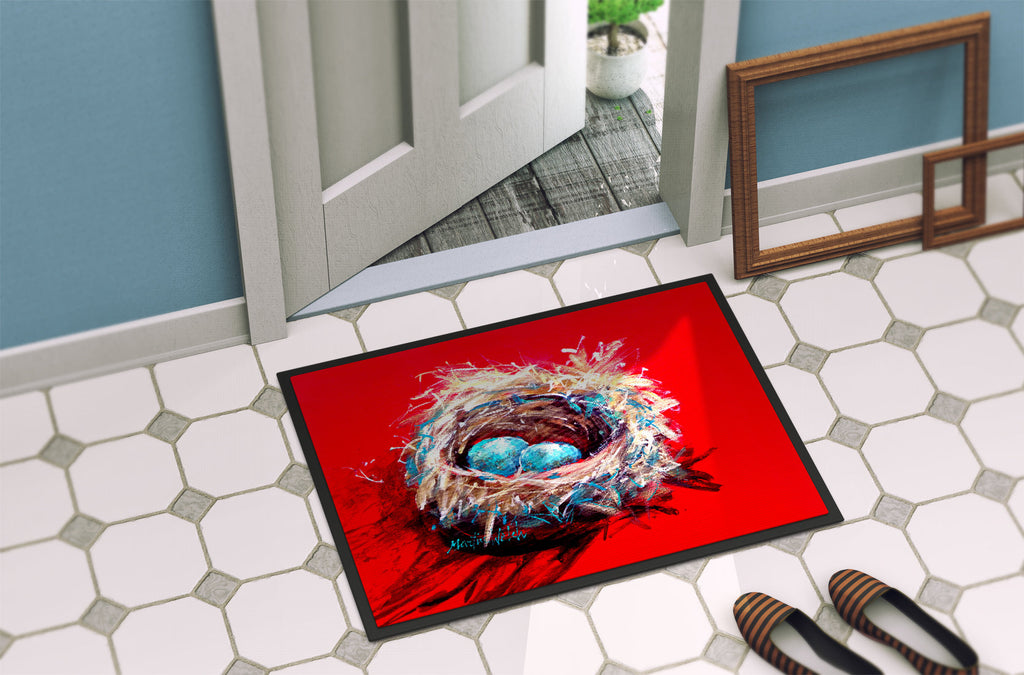 Egg-Stra Special Bird Nest Doormat Indoor Outdoor 24H X 36W Front Door Mat Rugs for Entryway, Non Slip Washable Low Pile,