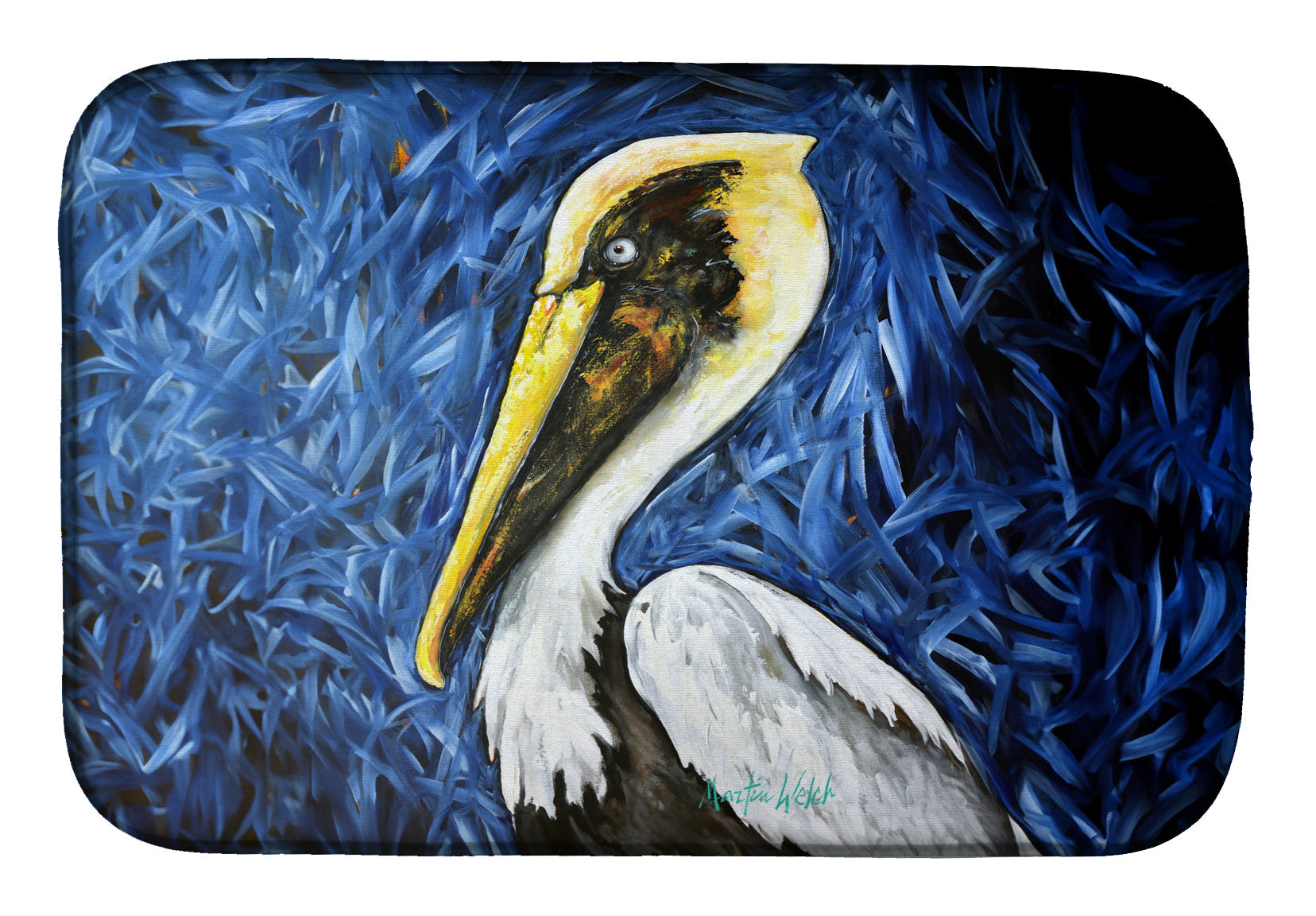 Fierce Pelican Dish Drying Mat Absorbent Dish Drying Mat Pad for Kitchen Counter Dish Drainer Mat for Countertop, 14 x 21", Multicolor
