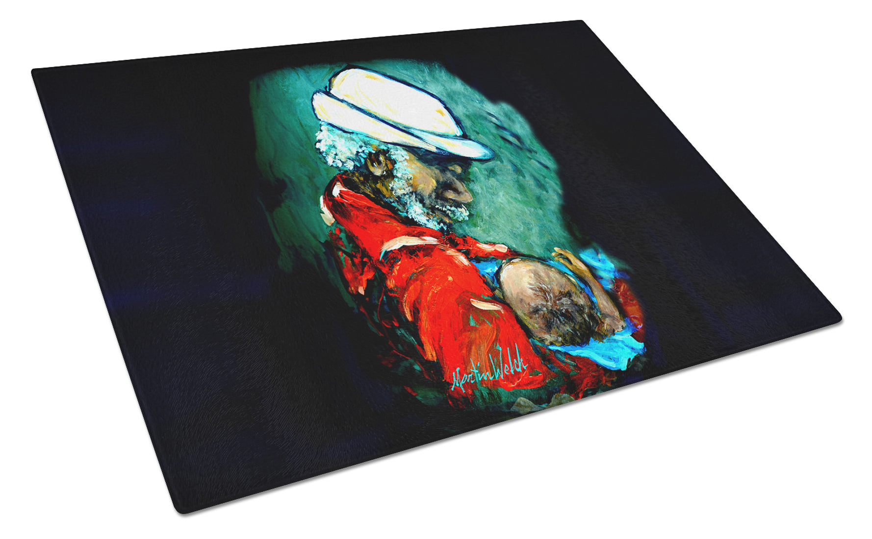 Grand Pappy and Baby Cutting Board Tempered Glass Kitchen Cutting Surface, Heat Resistant Chopping, Non-Slip Feet, Food Prep & Serving