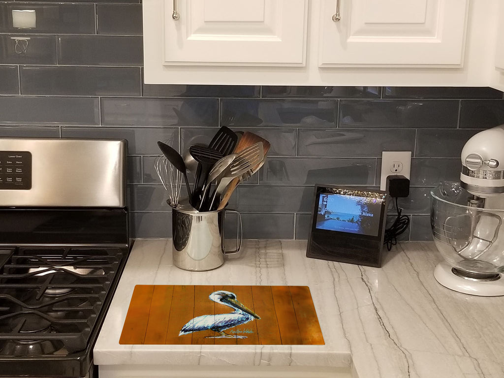 Hangin In Pelican Cutting Board Tempered Glass Kitchen Cutting Surface, Heat Resistant Chopping, Non-Slip Feet, Food Prep & Serving